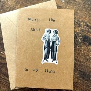 Abbi and Ilana Handmade Blank Greeting Card, Broad City, NWT